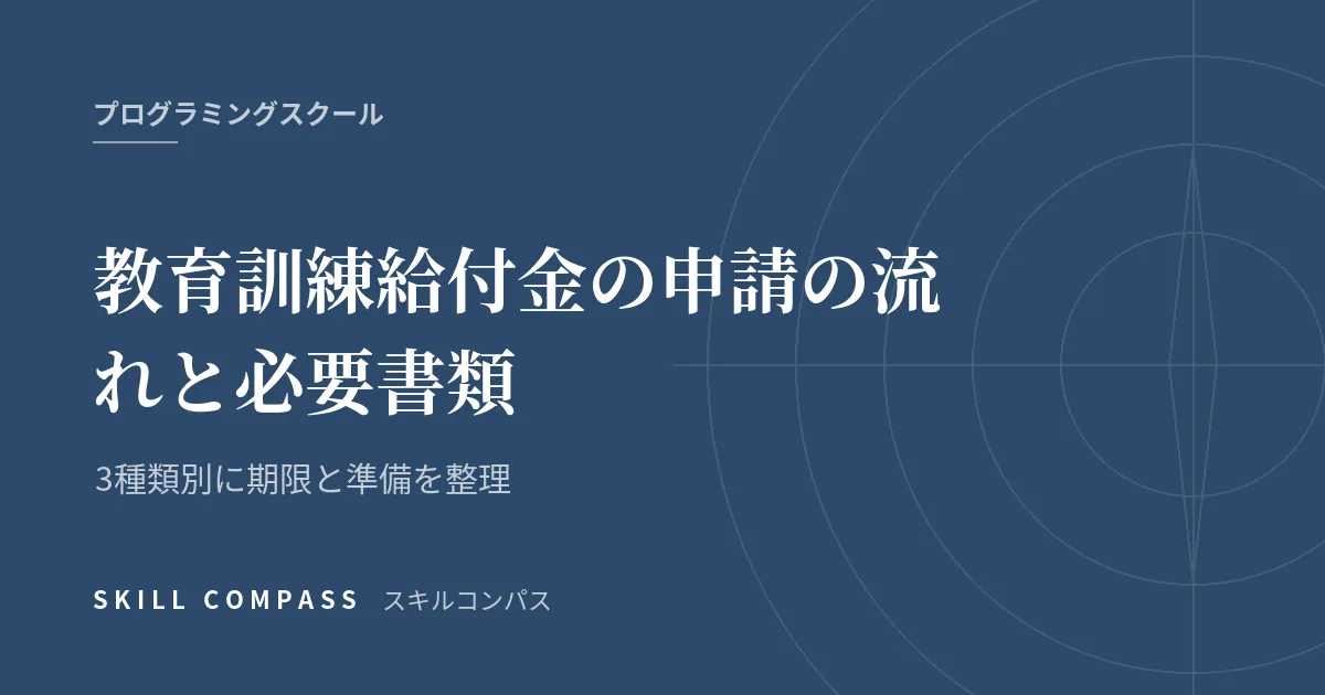 教育訓練給付金の申請の流れと必要書類｜3種類別に期限と準備を整理